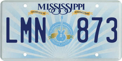 MS license plate LMN873