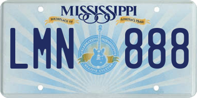 MS license plate LMN888