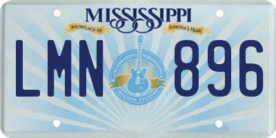 MS license plate LMN896