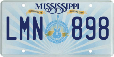 MS license plate LMN898