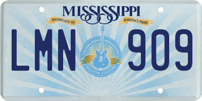 MS license plate LMN909