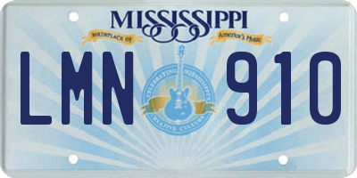 MS license plate LMN910