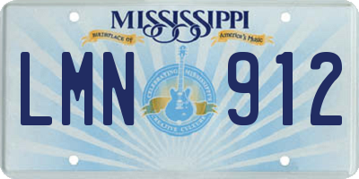 MS license plate LMN912