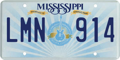 MS license plate LMN914