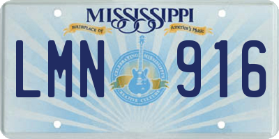 MS license plate LMN916