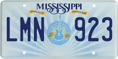 MS license plate LMN923