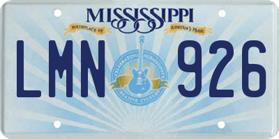 MS license plate LMN926