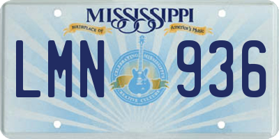 MS license plate LMN936