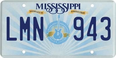 MS license plate LMN943