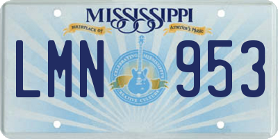 MS license plate LMN953