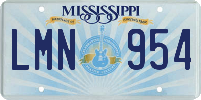 MS license plate LMN954