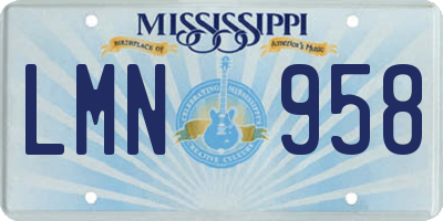 MS license plate LMN958