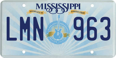MS license plate LMN963