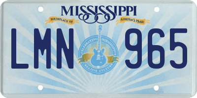 MS license plate LMN965
