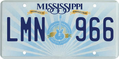 MS license plate LMN966