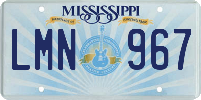 MS license plate LMN967