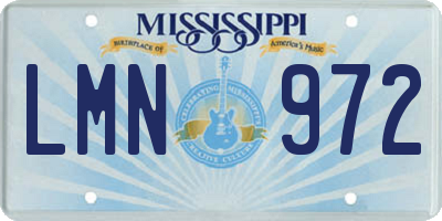 MS license plate LMN972