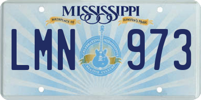 MS license plate LMN973