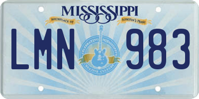 MS license plate LMN983