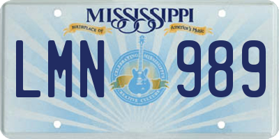 MS license plate LMN989