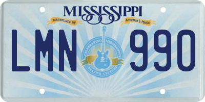 MS license plate LMN990