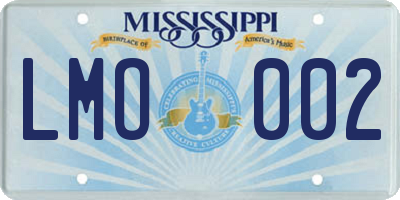 MS license plate LMO002