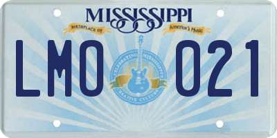 MS license plate LMO021