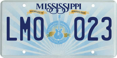 MS license plate LMO023