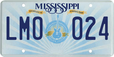 MS license plate LMO024