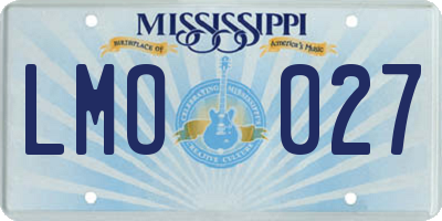 MS license plate LMO027