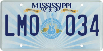 MS license plate LMO034