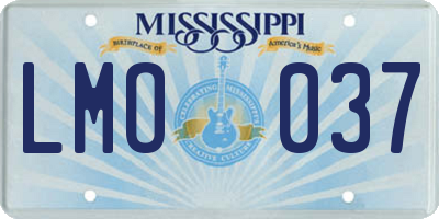 MS license plate LMO037
