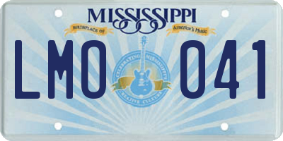 MS license plate LMO041