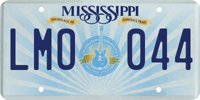 MS license plate LMO044