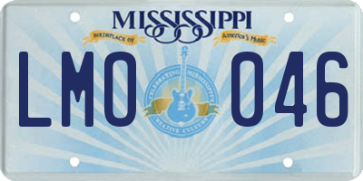 MS license plate LMO046