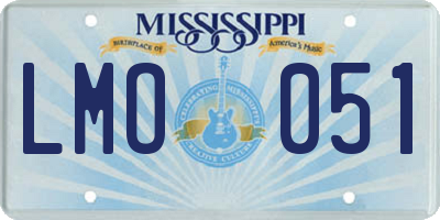 MS license plate LMO051