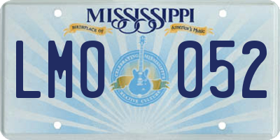MS license plate LMO052
