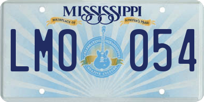 MS license plate LMO054