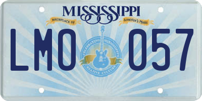 MS license plate LMO057