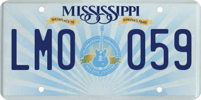MS license plate LMO059