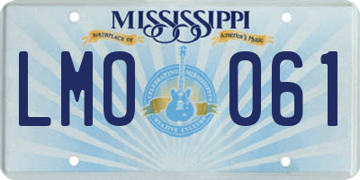 MS license plate LMO061