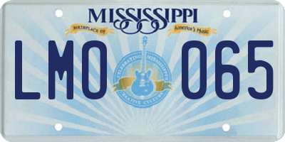 MS license plate LMO065