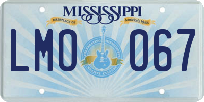 MS license plate LMO067