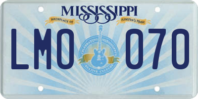 MS license plate LMO070