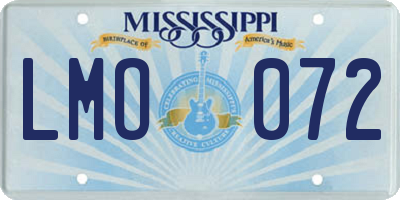 MS license plate LMO072