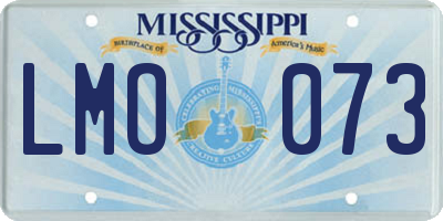 MS license plate LMO073