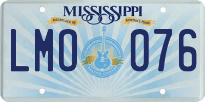 MS license plate LMO076