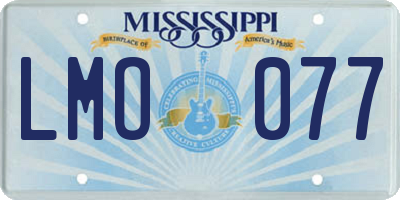MS license plate LMO077