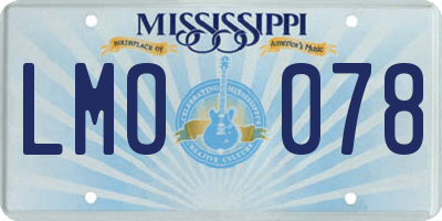 MS license plate LMO078