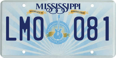 MS license plate LMO081